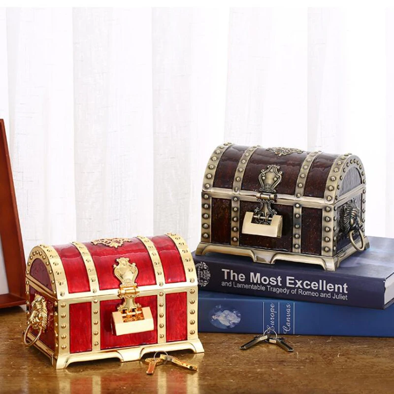 

Металлическая Пиратская Копилка в стиле ретро, копилка с многослойным замком, Сейф для хранения сокровищ, высококачественный роскошный подарок, коробка для хранения наличных и монет, украшение для дома