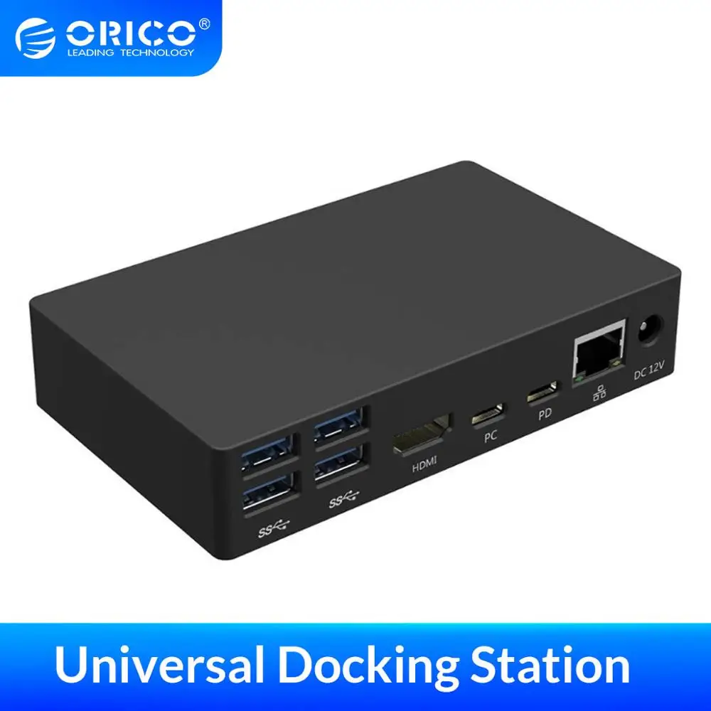 Зарядная док станция ORICO USB 3 0 Тип C PD Универсальная с разъемами HDMI/RJ45/USB3.0 A *