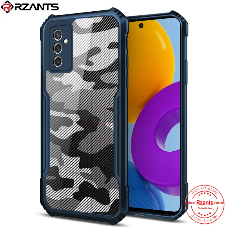 rzants for samsung galaxy m52 5g case hard camouflage cover tpu frame bumper half clear phone shell free global shipping