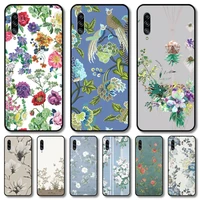 flowers and plants phone case hull for samsung galaxy m 10 20 21 31 30 60s 31s black shell art cell cover tpu
