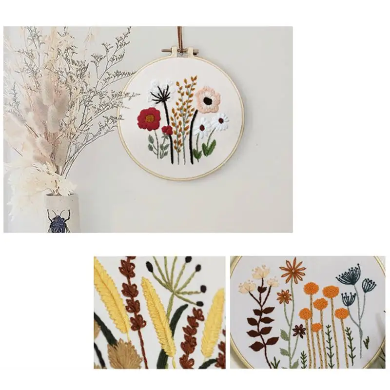 Набор для вышивки с цветочным рисунком начинающих | Дом и сад