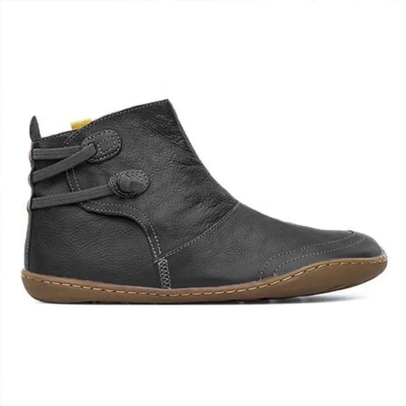 Фото MoneRffi Winter Female Retro Leather Boots Ankle Casual Women Solid Color PU Shoes Botas Mujer Woman Обувь MoneRffi Winter Female Retro Leather Boots Ankle Casual Women Solid Color PU Shoes Botas Mujer Woman Обувь