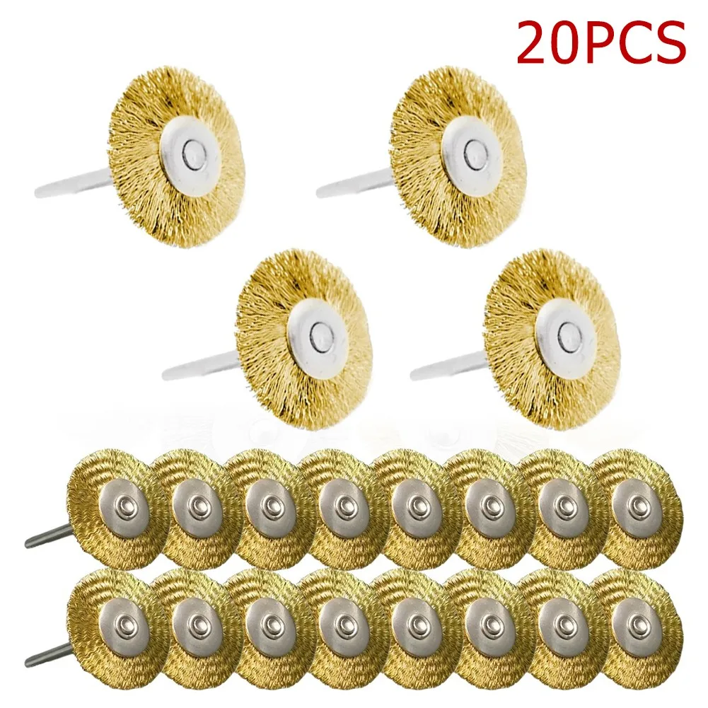 

20pcs Copper Wire Brushs Copper Wire Brass Wire Wheel Brushes 3.175*25mm Polishing Tool For Grinder Accessories