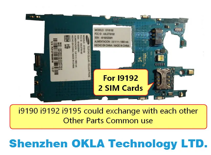 1 шт. для Samsung GT i9190 i9192 i9195 S4 mini 5 ГБ ОЗУ 8 Гб ПЗУ материнская плата Б/у