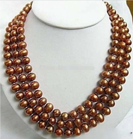 1395 хорошая 3-мя рядами красивых шоколадного цвета в виде ракушки и жемчужной