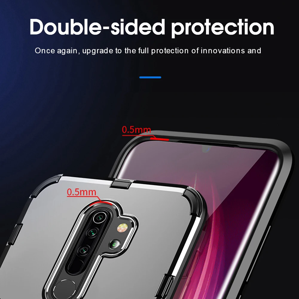 Защитный противоударный чехол для Xiao mi 8 9 Pro Red Note 8T 7 6 с металлическим кольцом