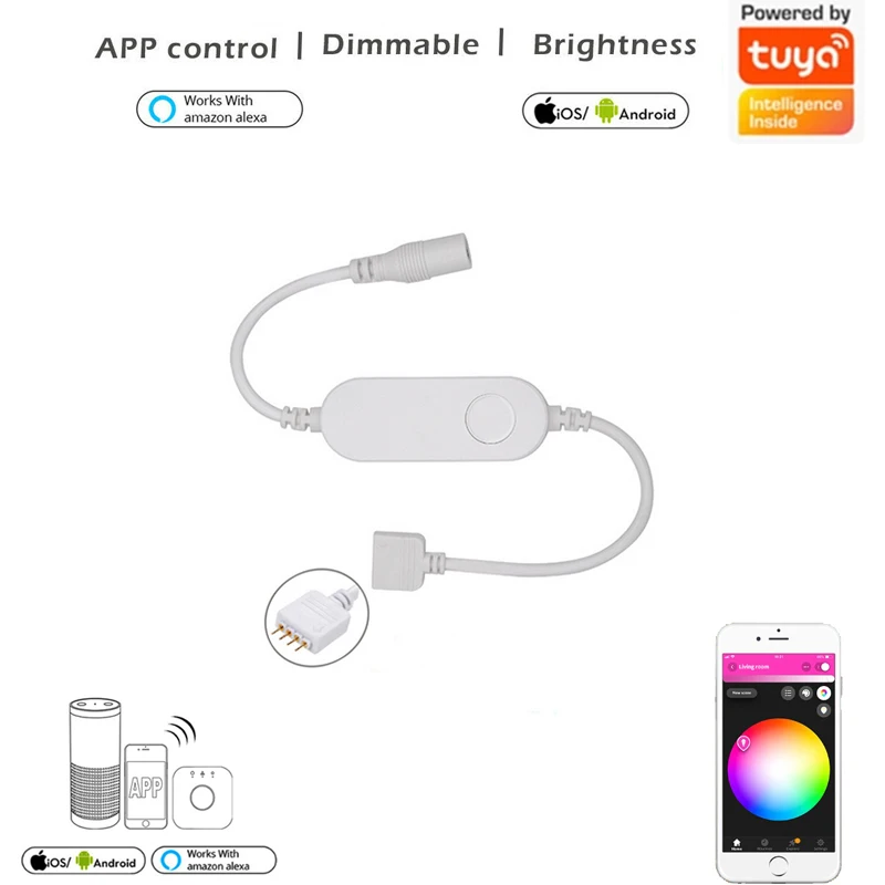 5 м 10 RGB RGBWW светодиодные полосы светильник Tuya Smart Life Wi Fi контроллер 12V 5050 60led/м