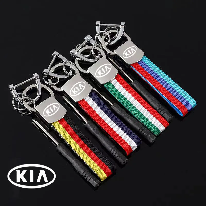 

3Colors Leather belt Key Ring Metal KeyChain Germany Italy Flag KeyChain For KIA K2 K3 k4 K5 Sorento Sportage R Rio Soul Stinger