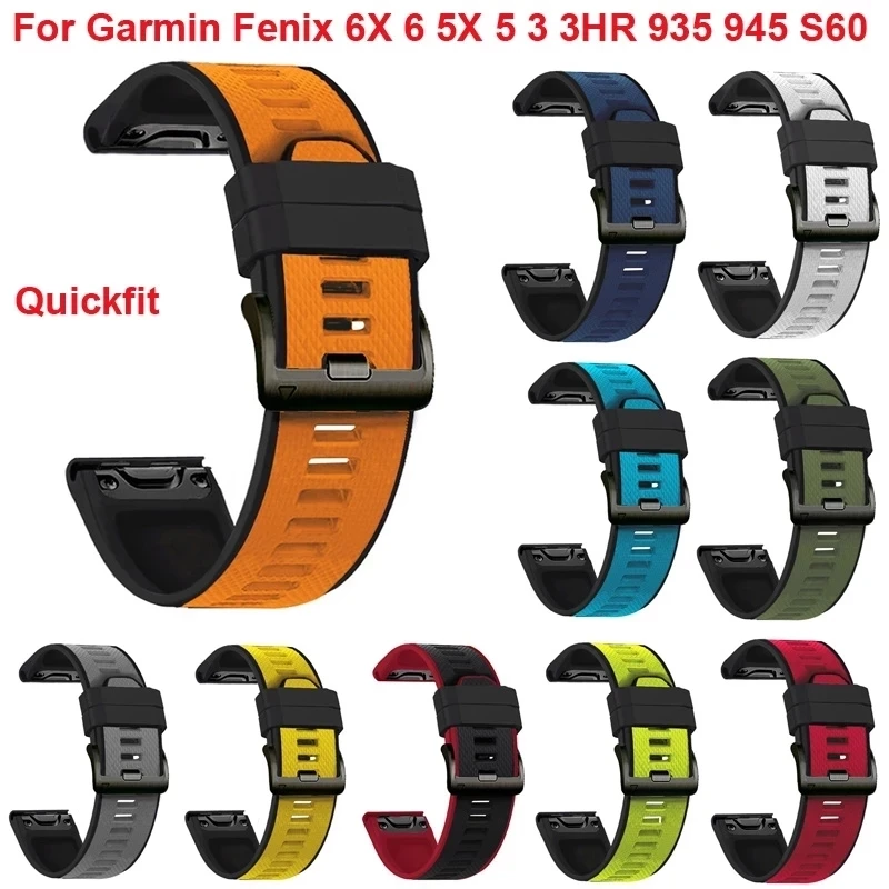 

22 26MM Quick Release EasyFit Silicone Watch Wrist Band Straps For Garmin Fenix 6 6X Pro Fenix5 5X Forerunner 935 945 Wirstband