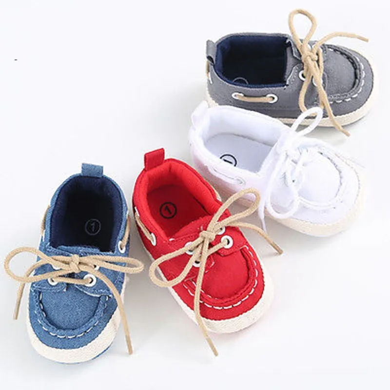 

0-18M Baby Girl First Walkers Shoes Newborn Boy Denim Soft Sole Prewalker Infant Sneaker Toddler Bandage Shoses