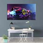 Плакат без рамки в виде ракетной лиги, декор для гостиной, холщовые наклейки, рождественские подарки, настенный плакат, фрески