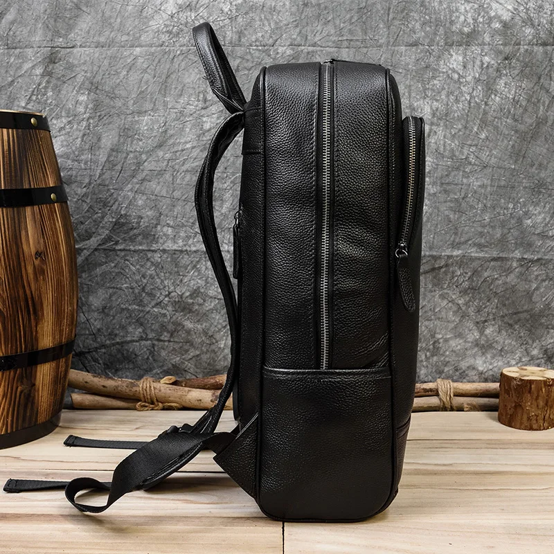 Рюкзак из натуральной кожи для мужчин и женщин водонепроницаемая сумка ноутбука