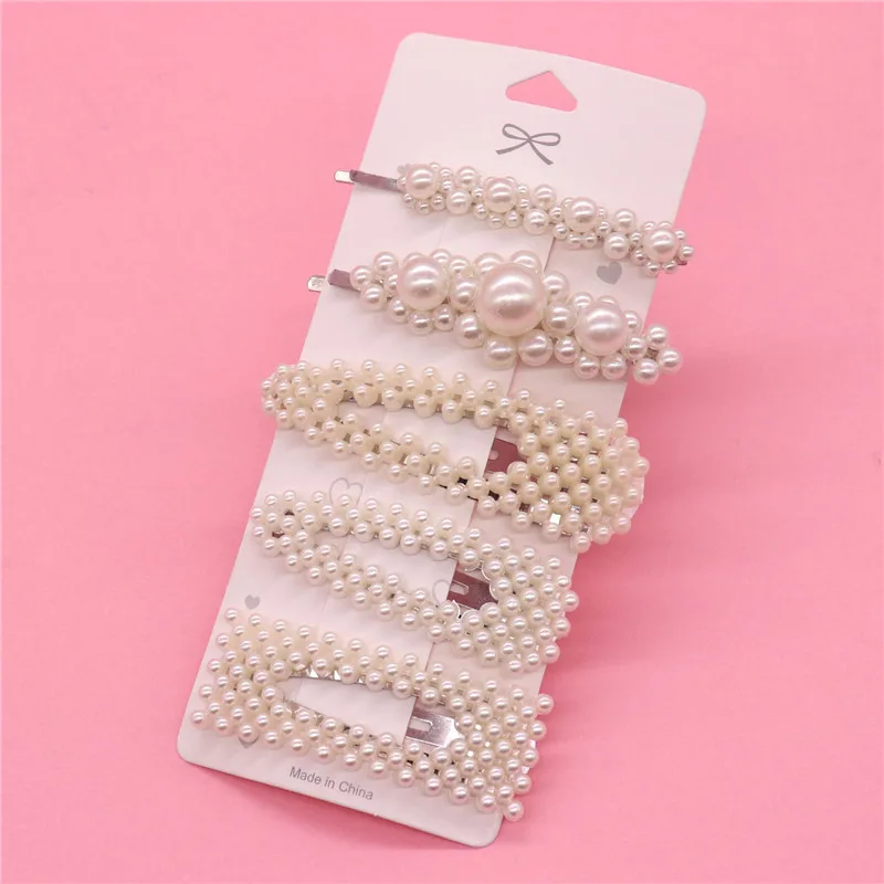 5 шт./компл. большой Размеры Ins модная Имитация жемчуга Бусы Заколки для волос