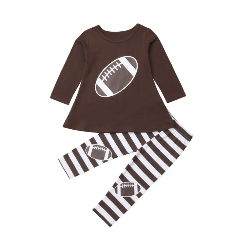 Футбольная форма для маленьких девочек футболка топ платье + длинные штаны