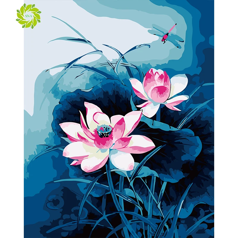 

SNA Diamond Painting Full Drill Square Cartoon Diamond Mosaic Rhinestones lotus Picture Cross Stitch Diamond Embroidery Sale