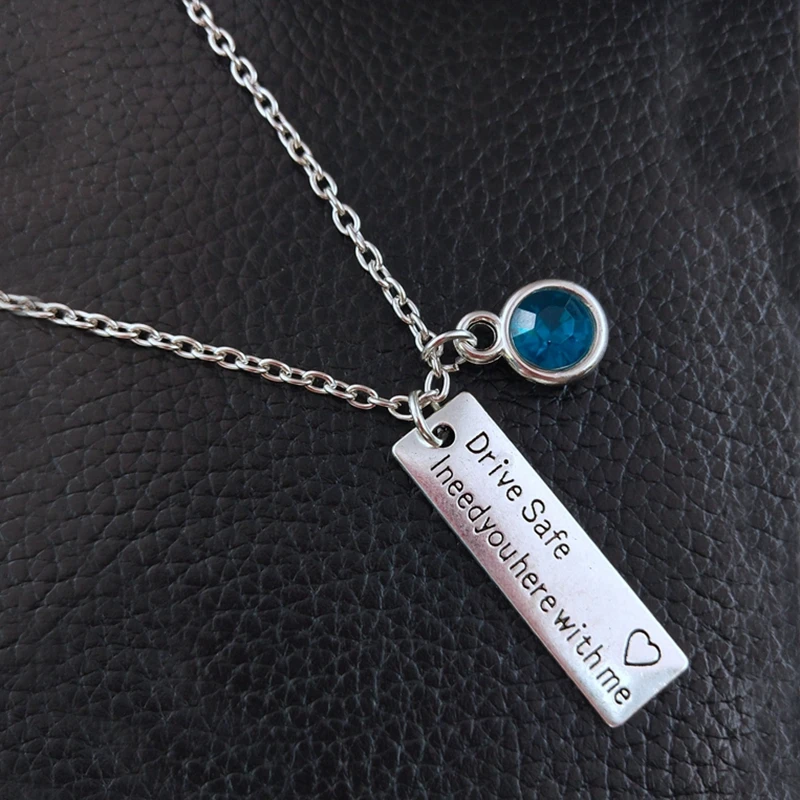 Ожерелье для пар с гравировкой ожерелье камнями по месяцу рождения подарок мужа