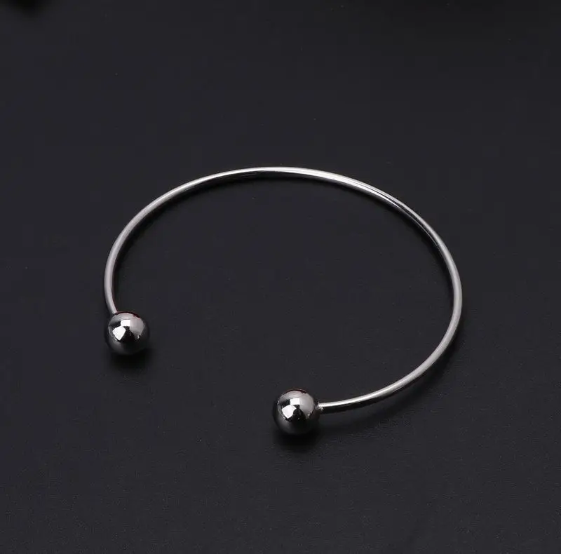 

2021 New Ball Closure Adjustable Wire Blank Bracelet Expandable Bangle DIY Jewelry Making