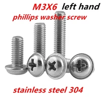 3pcslot m36 stainless steel 304 left hand threaded phillips washers screws fasteners hardware770