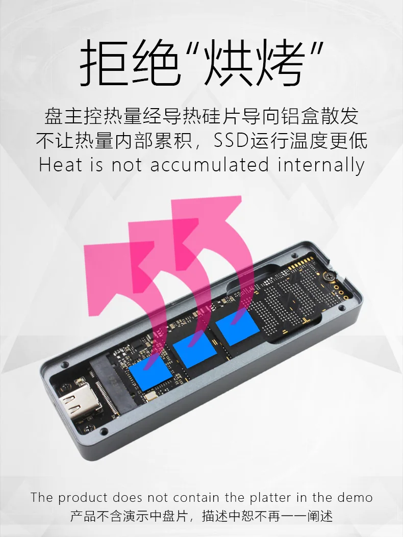 JEYI i9 GTR NVME алюминиевый TYPEC3.1 мобильный жесткий диск коробка optibay hdd чехол тип C3.1 RTL9210 М. 2 USB3.1 M.2 PCIE SSD U.2 PCI-E TYPEC