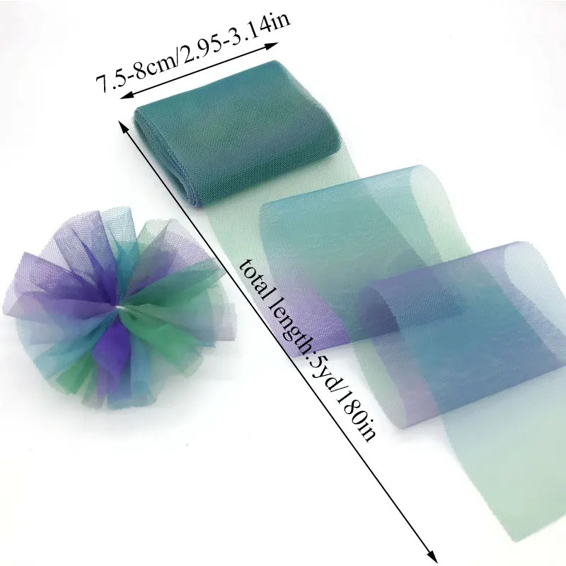 

1 Roll 80mm Gradient Mesh Mosquito Cloth Tulle Baking Cake Topper Tutu Pom Bow Soft Sequin Tulle DIY Wedding Birthday Decoration
