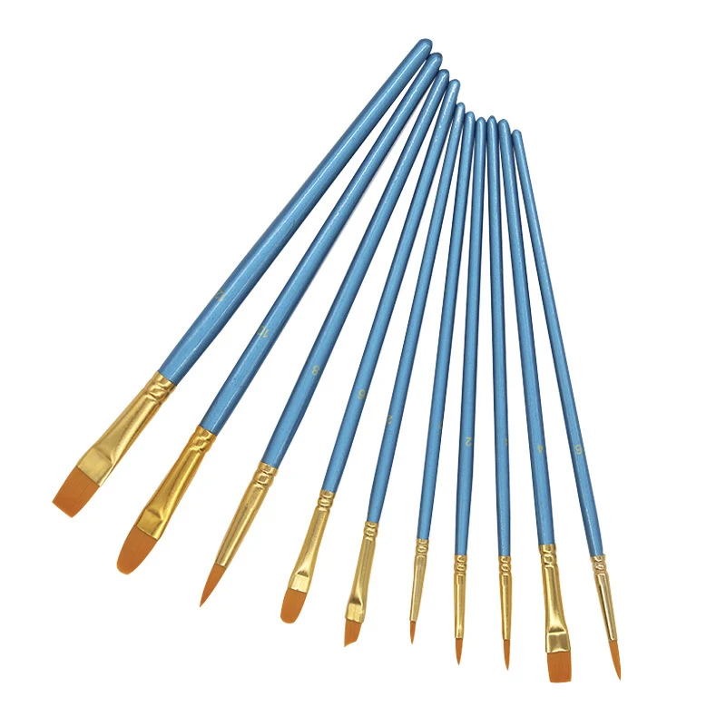 

10pcs/set Professional Nylon Hair Watercolor Line Pen Painting Brush Home DIY Art Supplies School Stationery Paint Brushes