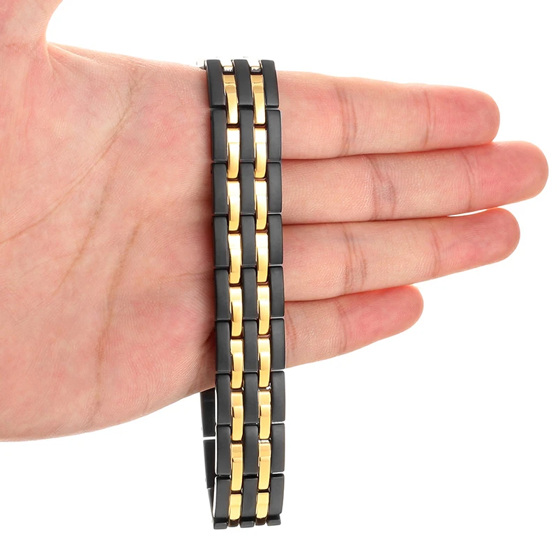 4 в 1 био магнитный браслет черный цвет IPG Золотой сила спортивные браслеты для