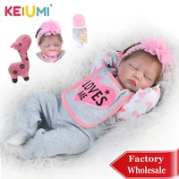 keiumi baby reborn menina doll 22 soft silicone reborn baby dolls 55 cm with close eyes realistic sleeping kids bedtime toys