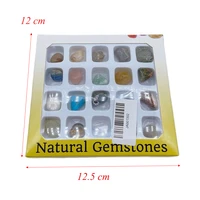 20pcsset natural stones box fossiles raw gemstone reiki minerals crystals agates specimen for child education home decoration