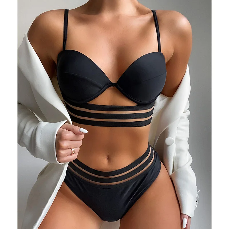 

Women Swimsuits New Swimwear Sexy Bikini Set Push Up Solid High Waist Swimming Suit For Women Brazilian Beachwear Summer Biquini