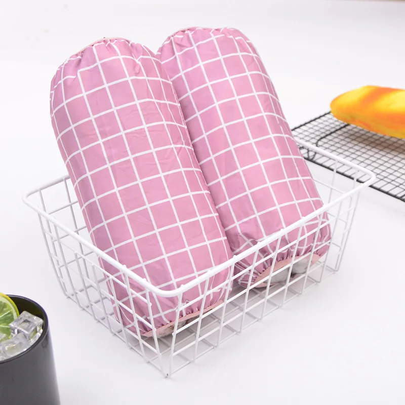 

Plaid waterproof women sleeves kitchen sleeves Long sleeves for arms clean hand cuff wholesale pink office oversleeves 2021 new