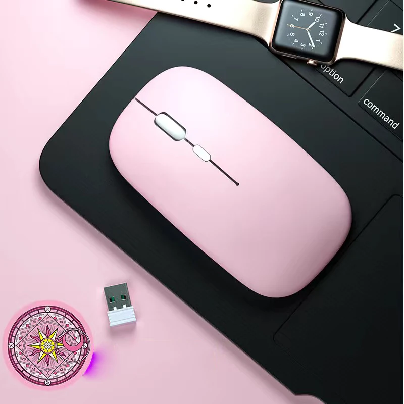 Бесшумная USB Беспроводная мышь RGB оптическая компьютерная для настольного