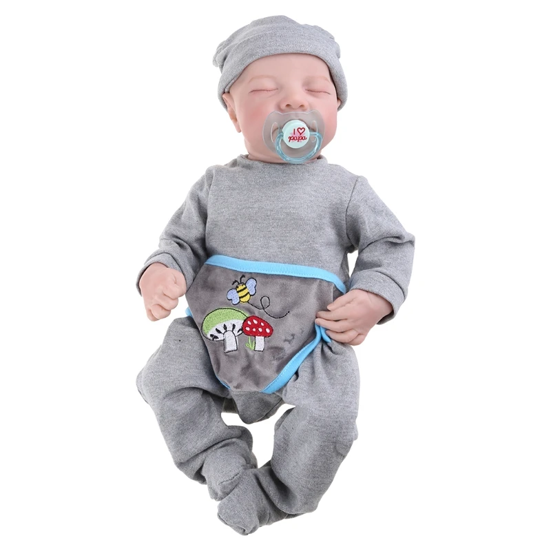 

19in Realistic Doll Closed Eyes Sleep Boy Soft Vinyl Silicone Baby Cute Newborn Toy Gift for Children Kids 69HE