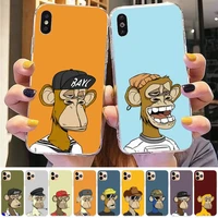 fhnblj bored ape yacht club phone case for iphone 11 12 13 mini pro xs max 8 7 6 6s plus x 5s se 2020 xr case