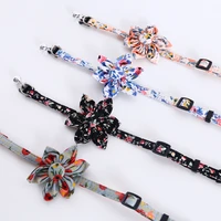 sweet floral colorful dog collar choker bib adjustable pet bow scarf cat accessories for puppy neckerchief pet collar yorkie