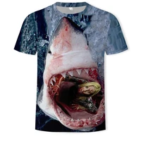 summer new style 3d printing short sleeved mens t shirt for fishing great white shark cotton menwomen oversized t shirt