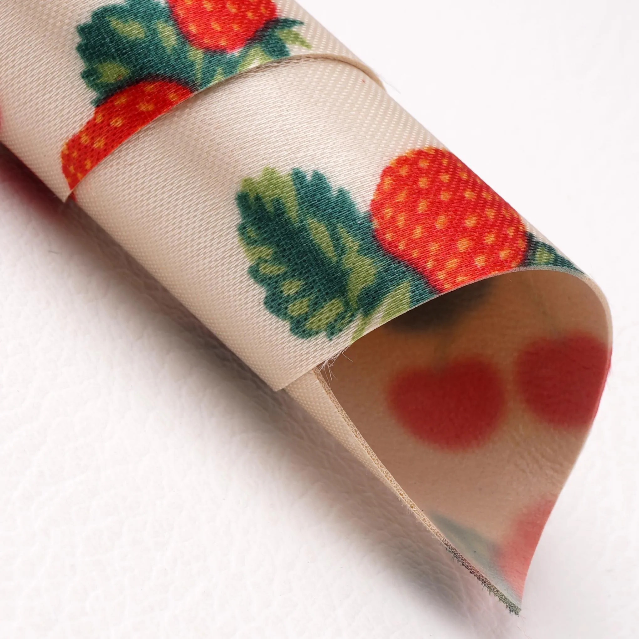 Lbira accessories A4 size 21cm*30cm Strawberry floral Printed faux artificial Synthetic leather fabric For bow diy decoration cr | Дом и сад