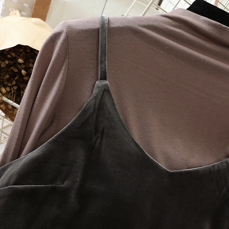 Mooirue комплект из 2 предметов женское платье с v-образным вырезом свободное