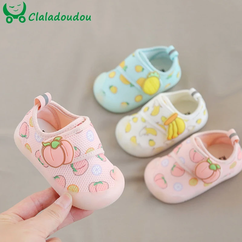 

12.-14.5cm Cute Cartoon Baby Girls Boys Mesh Sneakers For Spring Autumn Print Soft Sole Infant Little Kids First Walkers For Out