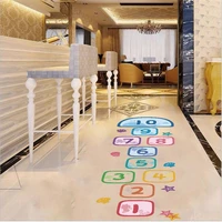 4pcs cartoon shells stars conch digital hopscotch floor stickers for childrens games livingroom waterproof decor 3090cm