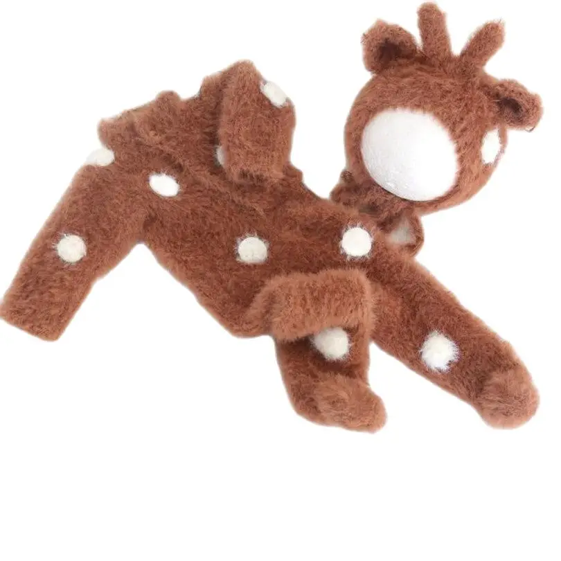 Альпака новорожденных вязать с мишкой Тедди комбинезон комплект одежды