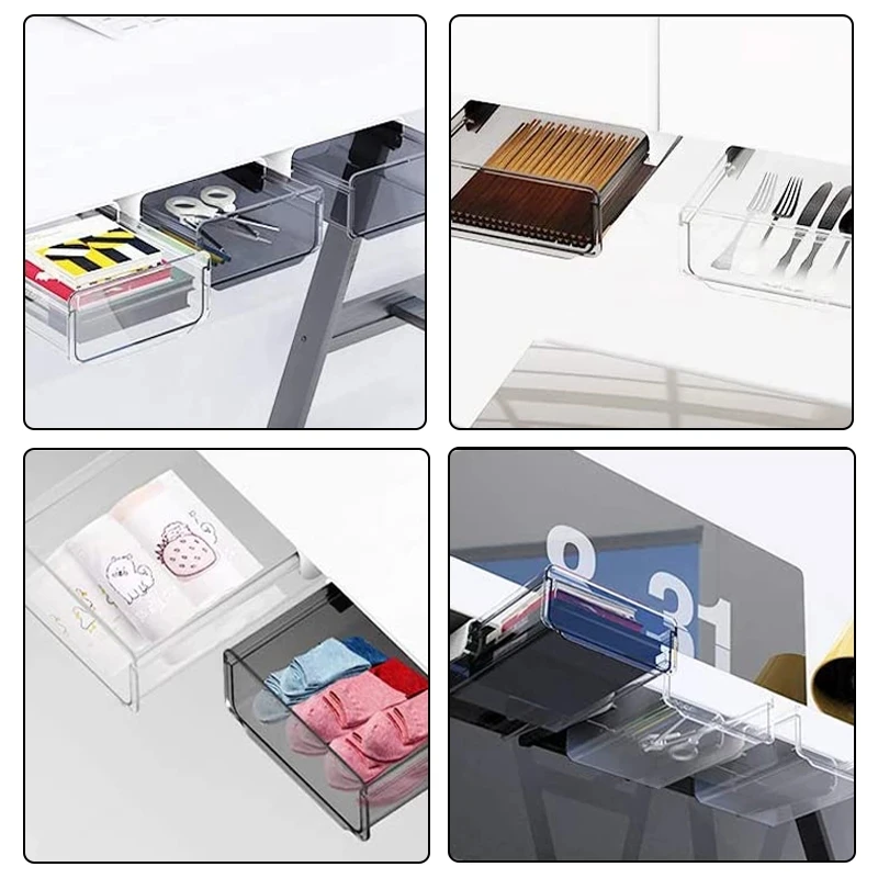 Самоклеящийся поднос для карандашей под столом ящик-органайзер Настольный ящик