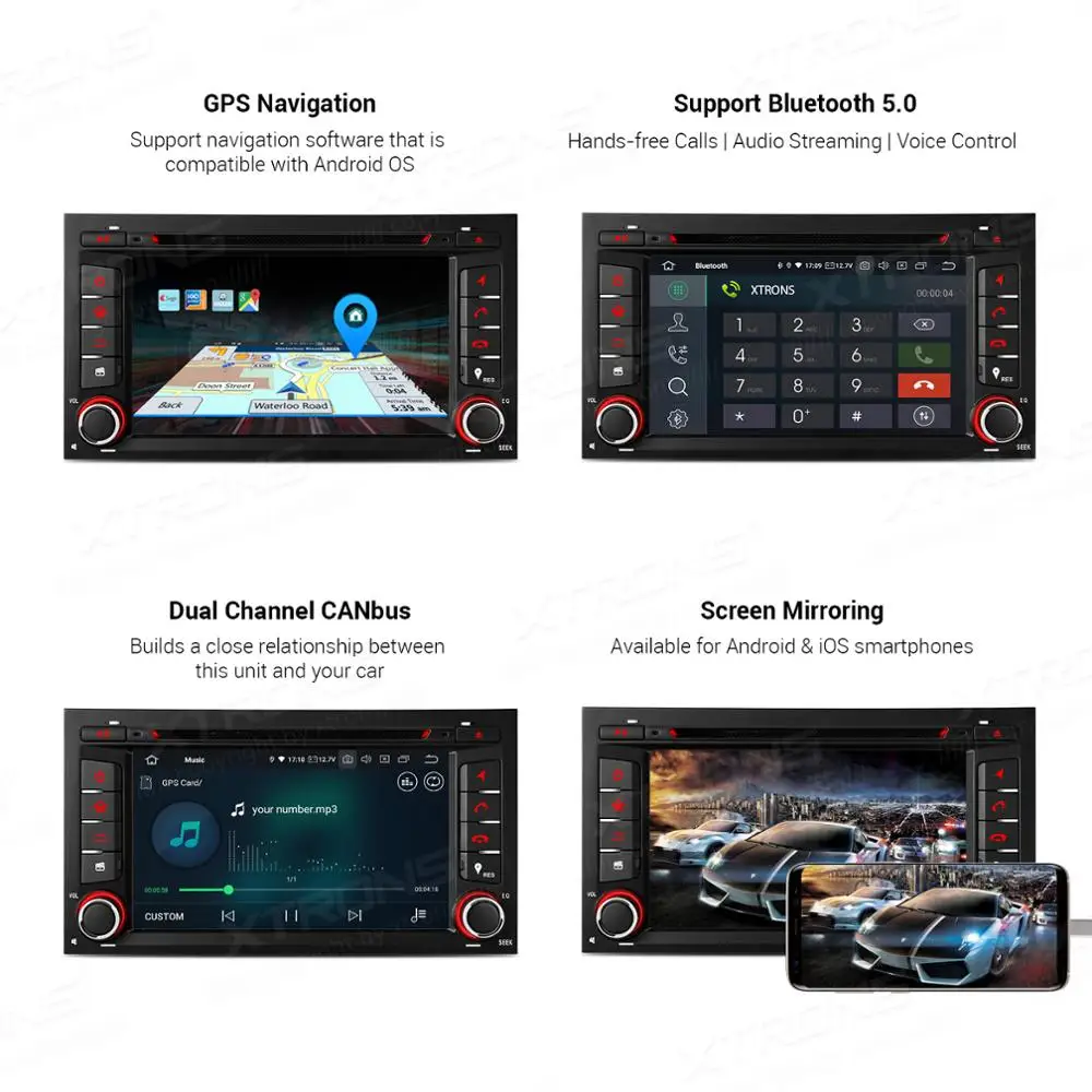 XTRONS " Android 9,0 радио автомобильный стерео умный мультимедийный dvd-плеер gps OBD wifi DVR для Seat Leon 2013