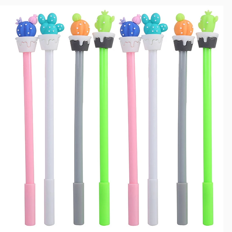 

36Pcs Novelty Cactus Kawaii Pens Cute Stationery Pen Funny Back to School Rollerball Ballpoint Girl Gift Kawai Stationary 2022