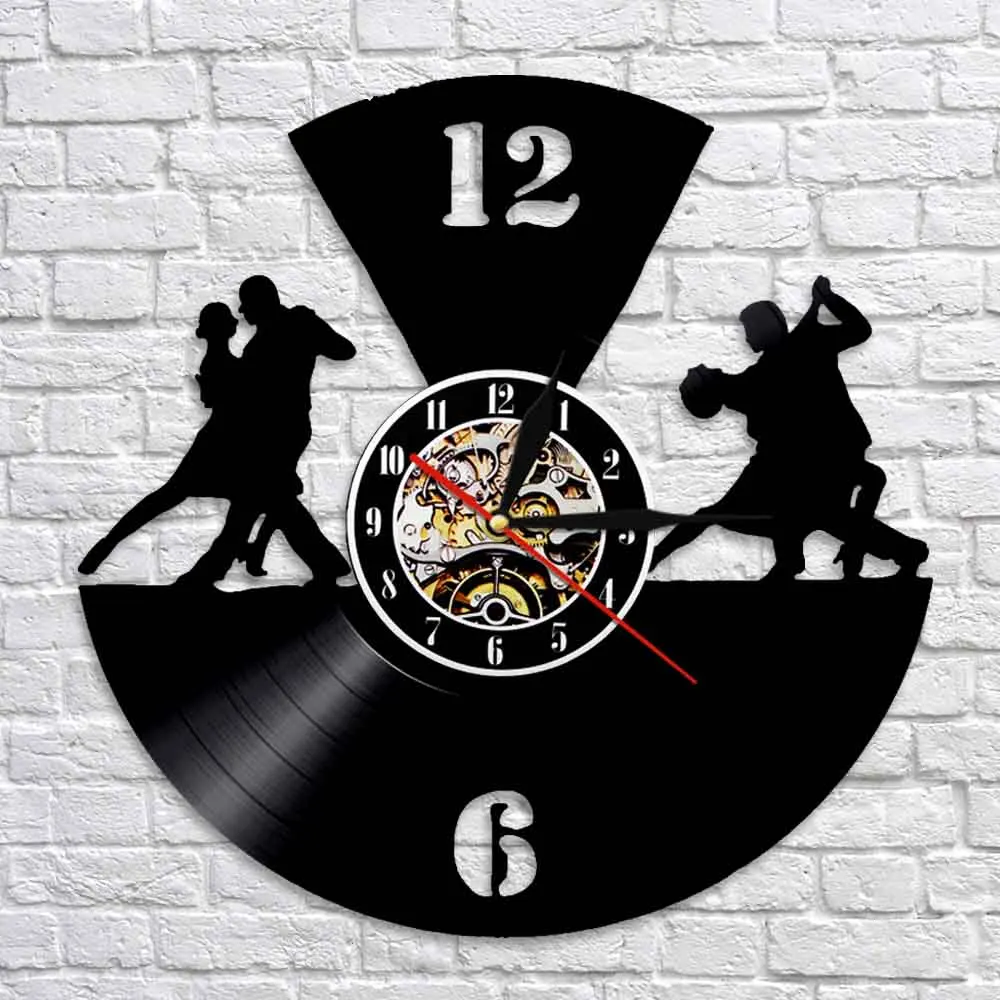 Настенные часы для бальных танцев настенные с виниловой пластиной и пар