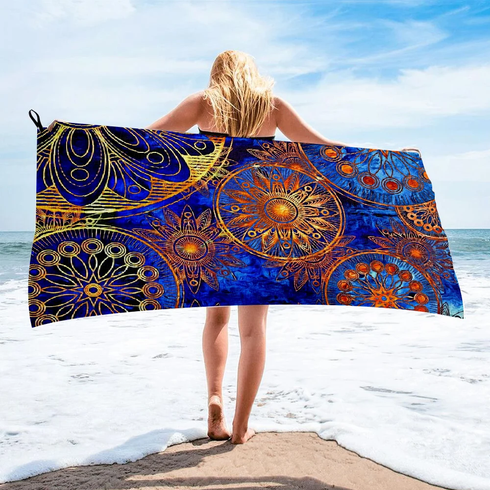 Банное полотенце с цветочным принтом пейсли пляжное мандалой женская шелковая