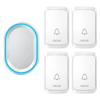 cacazi welcome wireless doorbell waterproof 300m remote 4 button 1 receiver us eu uk au plug intelligent home wireless call 220v