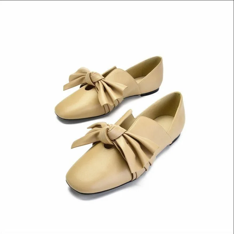 

Korean Shoes Women Slip-on Square Toe Shallow Mouth Female Footwear Bow-Knot Casual Sneaker 2020 Slip On Round New Dress