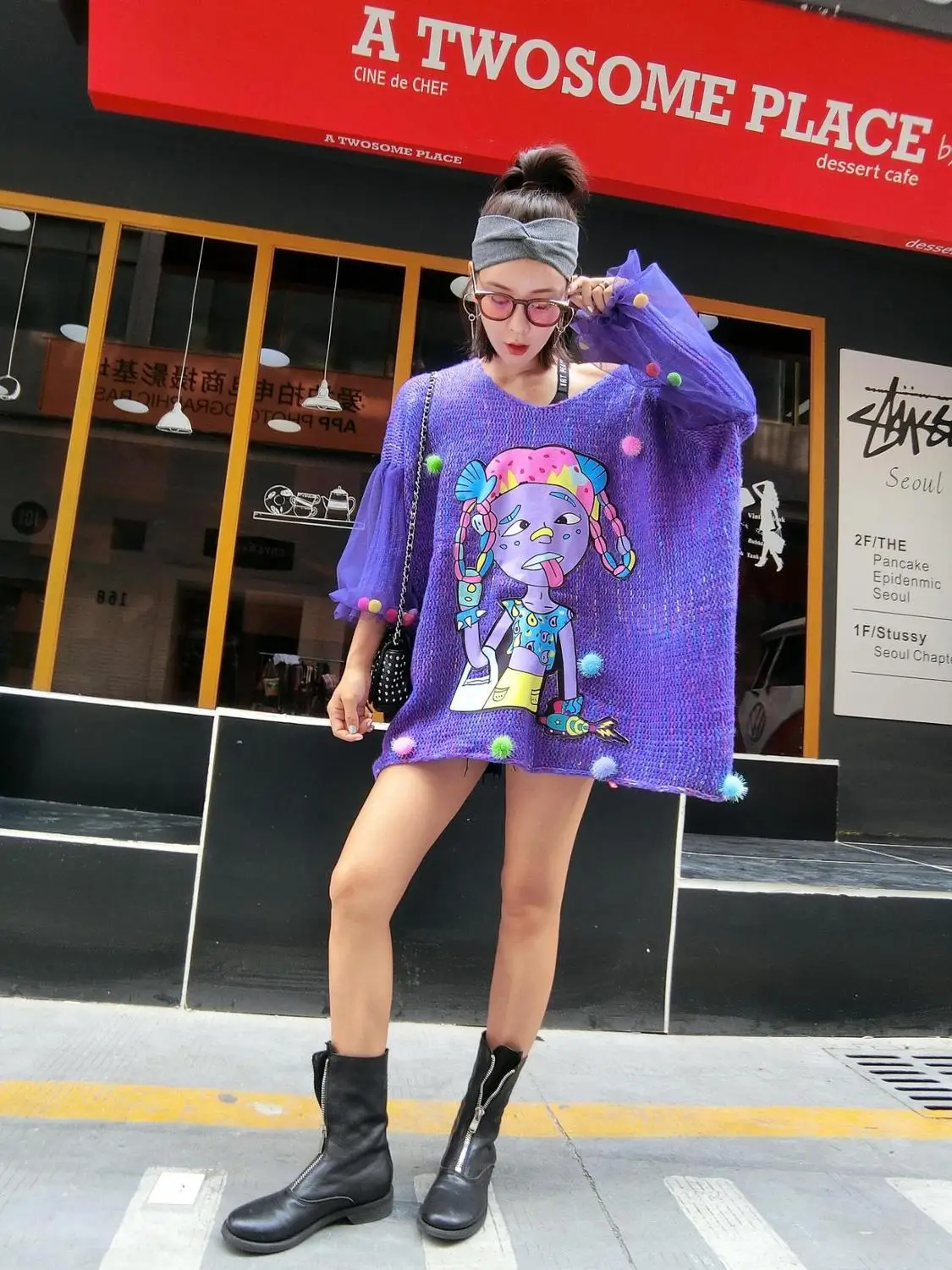 Негабаритный Повседневный свободный свитер пуловеры сетчатая трикотажная