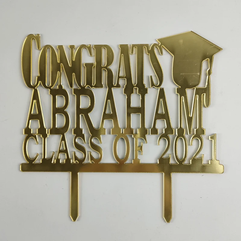 Персонализированный Топпер для выпускного торта с именем на заказ класс 2021