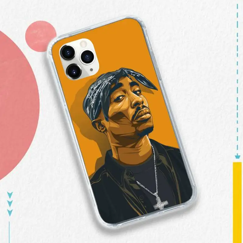 

Rapper 2pac Tupac mobile Phone Case for iPhone 11 12 pro XS MAX 8 7 6 6S Plus X 5S SE 2020 XR